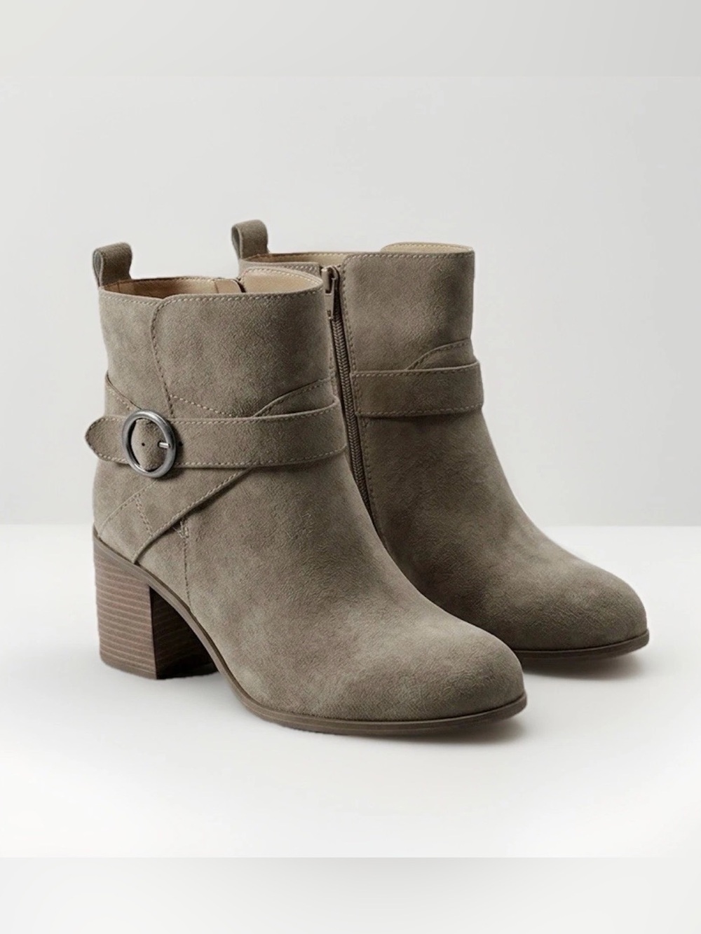 Crown Vintage Leather Suede Courla Ankle Booties  Boho Rustic Western Taupe 9M